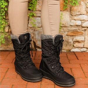 COUGAR Layne Black Waterproof Wedge Winter Boots, 10